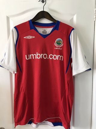 Vtg Linfield Football Shirt Soccer Jersey Large L Torres Northern Ireland