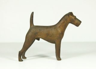 Antique C.  1930s Bronze Terrier Figure Airedale Kerry Blue Welsh Irish Dog Metal