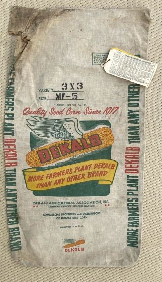 Old Farm House Find Vintage 1957 Dekalb Advertising Corn Seed Dekalb,  Il.  Sack