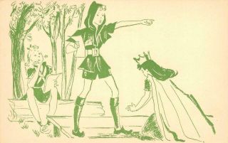 Stage Play Rehearsal Girl Scout Camp Comic C1940s Vintage Postcard