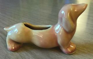 Vintage Ceramic Dachshund Weiner Dog Small Figurine Planter Rare