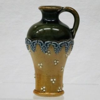 Antique Doulton Lambeth Miniature Flask Flagon Vase Scent Bottle C1900