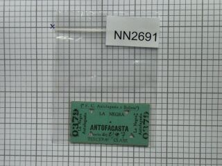 N2691 Bolivia 1 La Negra,  Antofagasta Railway Ticket/s.  1961