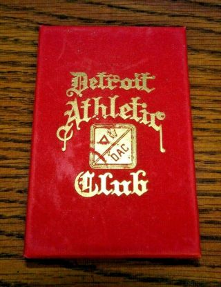 Detroit Athletic Club Dac Playing Cards Felt Box Vintage Antique Style