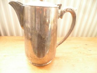 Vintage Silver Plated Hot Water Pot,  Monogrammed " L " Heavy,  1.  5 Pints