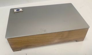 Vintage Metal And Wood Swedish American Line Ship Trinket/cigarette Box