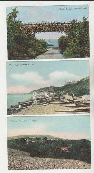 FIVE VINTAGE POSTCARDS - TOTLAND BAY,  ISLE OF WIGHT 3