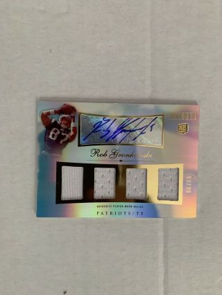 Rob Gronkowski 2010 Topps Tribute Auto Autograph 4x Jersey Rookie Rc Card 63/99