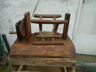 Antique Edo Era Japanese Wood Zakuri Silk Spinning Reel,  Missing Parts
