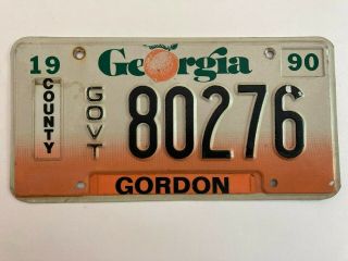 1990 Georgia License Plate Government Gordon County Fire Police Sheriff Deputy