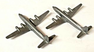 (2) United Airlines DC - 7 Mainliner Small Plastic Promotional Airplanes 2