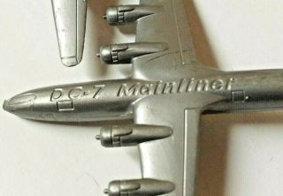 (2) United Airlines DC - 7 Mainliner Small Plastic Promotional Airplanes 3