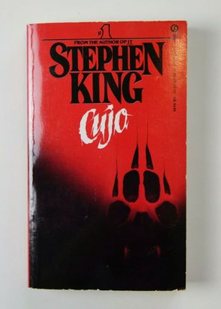 Vintage Cujo Stephen King Paperback Softcover Book 1982 Signet Horror Novel