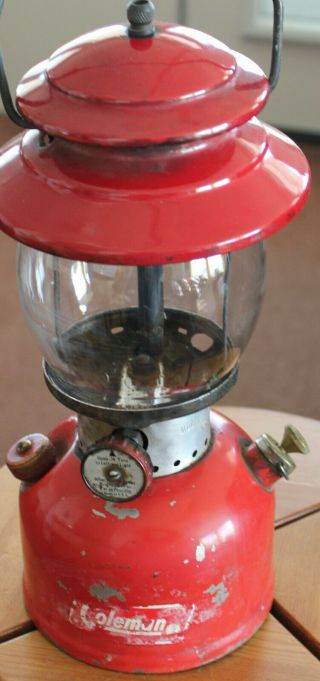 Vintage 1968 Coleman 200a Sunshine Of The Night Red Single Mantle Lantern