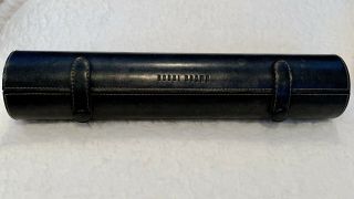 Vintage Bobbi Brown Makeup Brush Case Holder 11.  5” Cylinder Leather Hard Case