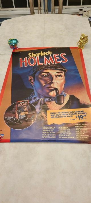 Sherlock Holmes Key Video 1 Sheet Poster Vintage 26 " X39 "