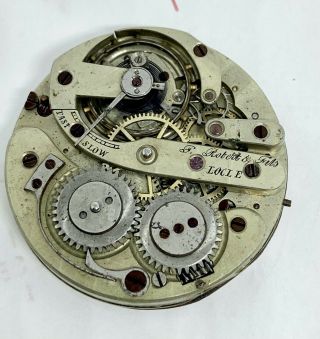 Vintage Swiss P.  Robert & Fils Locle Pocket Watch Movement 8s Runs