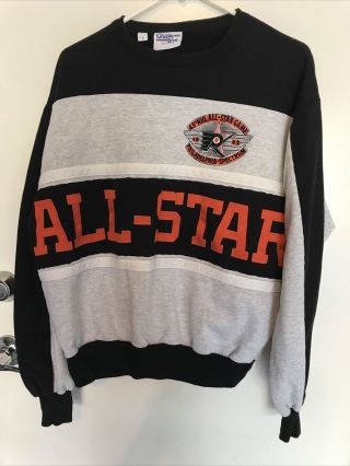 Vintage 1992 Nhl All Star Game Hockey Chalk Line Sweatshirt Men Large Usa Made