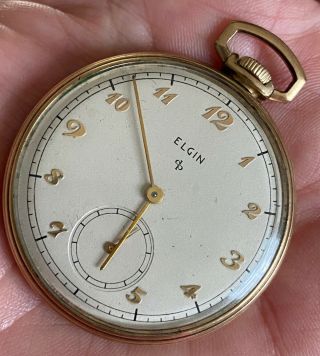 Vintage Antique 10k Gold Filled Elgin Pocket Watch 15 Jewels