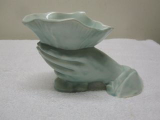 Vintage Mccoy Pottery Hand Vase Planter Blue Wash Cornacorpia In Fine