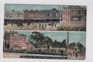 Vintage Postcard Elsternwick Railway Station And Post Office Victoria 1900s