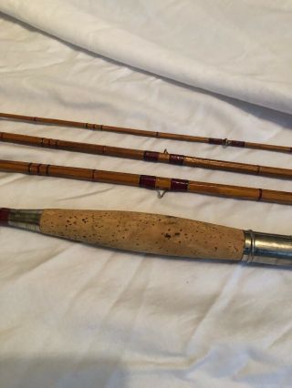 Vintage Bamboo Fly Rod 4 Piece 9 Ft,