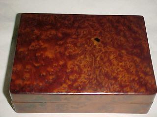 Old Vintage Antique Handmade Burl Wood Box Jewelry Or Tobacco