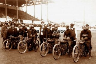 1914 Alabama State Fair Motorcycle Racing 8x12 Photo Indian Harley Davidson Race
