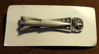 Vintage Air Force Badge Pin Missileman Master Miniature 1/20 Silver Krew G - I