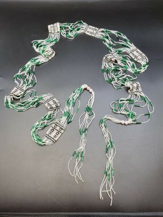 Vintage Antique 1920s/1930s Green Glass Beaded Necklace/belt