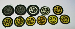 11 Obsolete Vintage Sal Sea Board Air Line Railroad Cloth Patches