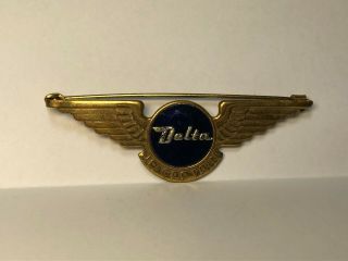 Vintage Delta Air Lines Junior Captain Wing Metal Pin Badge By Kinney Prov R.  I.