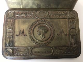 Antique Ww1 1914 Queen Mary Christmas Brass Tin Chocolate,  Tobacco.  Militaria.