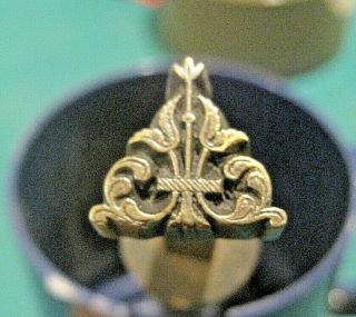 Bookbinding: Fine Antique Decorative Brass Stamp In The Grolier Style,  C.  1850