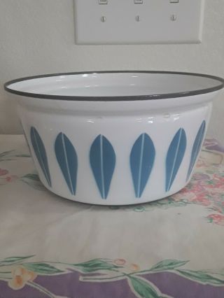 Vintage Catherine Holm Turquoise Lotus On White Sauce Pot 7.  75 " W X 4 " H " No Lid "
