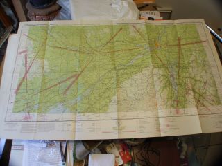 Vintage Rare 1942 Restricted Aeronautical Chart Map Burlington,  Vt 41 " X 24 "