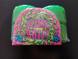 Slime Balls Santa Cruz Skateboard Wheels 54.  5 Mm Mini 78a Green Pink Oldschool