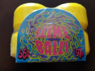 Slime Balls Santa Cruz Skateboard Wheels 56mm Vomit Mini 97a Yellow Oldschool