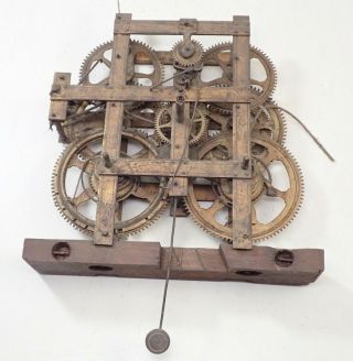 Antique Peck Haydon St Louis Weight Driven Clock Movement Parts Repair