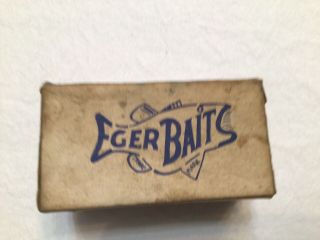 Vintage Wooden Eger Baits Bartow,  Florida Fishing Lure Box Rare Color