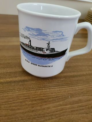 Cunard White Star Line Rms Queen Elizabeth Mug C - 1960 