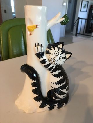 Vintage Sigma Tastesetter Kliban Black/white Cat Climbing Tree Candle Holder