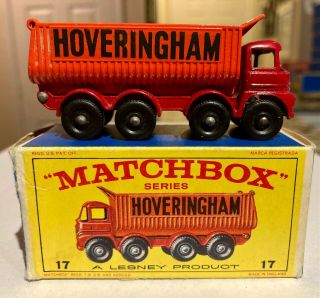 Vintage 1960 ' s Lesney Matchbox 17 Hoveringham 8 - Wheel Tipper Truck w/ OG box 3
