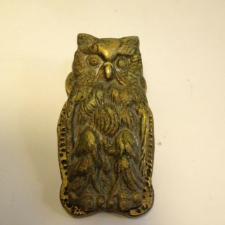 Vintage Cast Iron / Metal Horned Owl Letter / Paper Clip