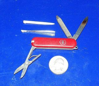 Vintage Victorinox Swiss Army " Ambassador " Multi - Tool Keychain Pocket Knife