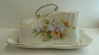 ANTIQUE CHINA PORCELAIN STOKE ON TRENT STAFFORDSHIRE BUTTER DISH CHEESE 2