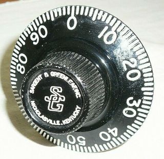 Vintage Sargent & Greenleaf Safe Combination Lock Low Profile Dial 5/16 " Shaft