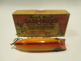 Vintage South Bend Bass Oreno Rainbow In Correct Sunrise Box Tough Combo