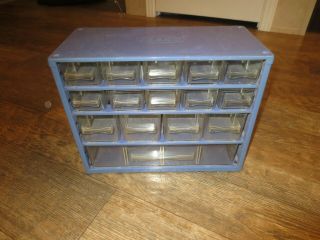Vintage Raaco Metal 15 Drawer Parts Organizer Storage Bin Cabinet