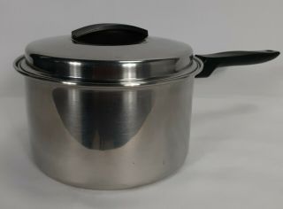 Vintage Flint Ware By Ekco Stainless Steel 3 Qt Pot With Lid